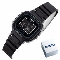 Vaikiškas laikrodis Casio LA-20WH-1B su chronometru, žadintuvu, mėlynais akcentais, WR30, dėžutė