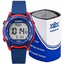 Vaikiškas sportinis laikrodis XONIX WR mėlynas raudonas Alarm Timer BAZ 006