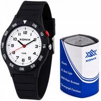 Laikrodis XONIX juodas 10 ATM LED apšvietimas japoniškas mechanizmas Y121E