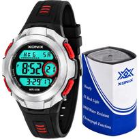 Kvarcinis skaitmeninis laikrodis XONIX LED, chronometras, žadintuvas, 10 ATM atsparus vandeniui