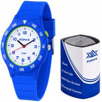 Laikrodis XONIX mėlynas 10 ATM LED pašvietimas japoniškas mechanizmas Y121E