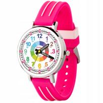 Vaikiškas laikrodis Kiddus Time Teacher Polish Pink