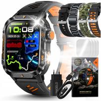 Vyriškas išmanusis laikrodis AW-Tactical, GPS, „Bluetooth“, IP68, sportinis, kompasas, 4 dirželiai