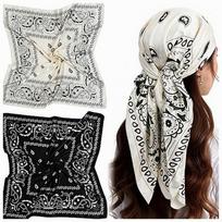 Moteriška šilkinė didelė kvadratinė bandana skarelė