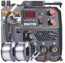 Suvirinimo inverteris IGBT MIG MAG FLUX MMA 200A 2x viela