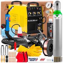 Pusiau automatinis suvirinimo aparatas MAGNUM MIG 200/2 MMA 230V 400V 200A su lydymo srautu, Euro jungtis