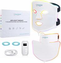 LED šviesos terapijos veido ir kaklo kaukė, 7 spalvos, 228 diodai