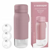 Stiklinis vandens butelis su filtru 500 ml Wessper B2 Actitex, 3 filtrai