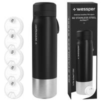 Nerūdijančio plieno gertuvė Wessper B2 su filtru, 1L, 5 filtrai