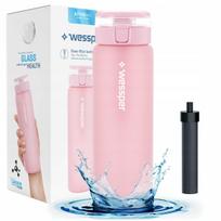 Vandens filtruojamas butelis Wessper Activemax Clarti GLASS 680ml su 1 filtru