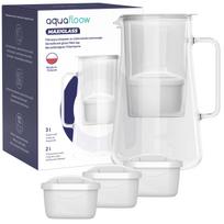 Vandens filtravimo ąsotis AquaFloow MaxiGlass 3 l baltas, 4 Maxi filtrai