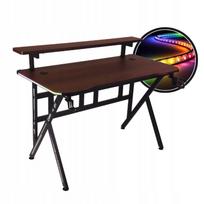 Žaidimų stalas su lentyna Cobra CRF4012RGB, rudas, RGB LED