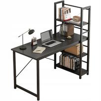 Kompiuterio stalas Loft Black su lentynomis, 120 cm