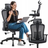 Biuro kėdė, juoda, JULIET, ergonomiška, su pasukama baze