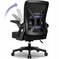 Biuro kėdė ergonomiška su reguliuojamais porankiais juoda 150KG