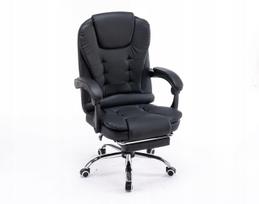 Biuro kėdė su porankiais, juoda, ergonomiška, su pakoju