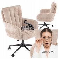 Biuro kėdė su porankiais MISHEL, smėlio spalvos, skandinaviško stiliaus