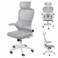 Ergonomiška biuro kėdė su pilku tinkleliu, pasukama