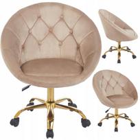Pakeliamoji kėdė ELEGANT VELOUR su ratukais, RUNDO, smėlio spalvos, JUMIhome