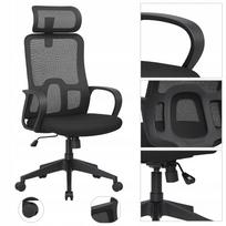 Ergonominė juoda biuro kėdė, pasukama