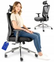 Biuro kėdė ergonominė su galvos atlošu Alpha, juoda