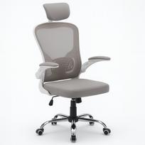 Biuro kėdė KB110, pilkai smėlio spalvos, ergonomiška, reguliuojama