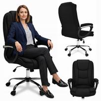 Biuro kėdė su reguliuojama sėdyne, juoda, ergonomiška