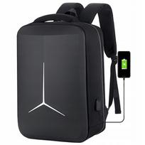Verslo nešiojamojo kompiuterio kuprinė su kietu korpusu, juoda, su USB