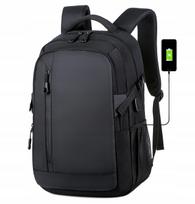 Vyriška nešiojamojo kompiuterio kuprinė 15,6", juoda, su USB, 20 l, atspari vandeniui