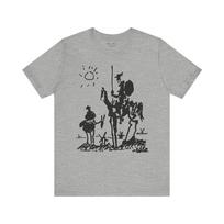 Don Quixote Pablo Picasso Shirt Miguel De Cervantes T-shirt Spanish Novel Bookworm Surreal Sketch Men's T-shirt S gray