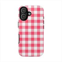 Red Gingham Phone Case for iPhone 17 16e 16 15 14 13 12 11 X XS XR XSMAX 7 8 Air Pro Max Plus Luxury Double-layer Back Cover iPhone 11 pink