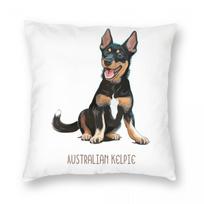 Australian Kelpie Square Pillowcase Polyester Linen Velvet Printed Zip Decorative Pillow Case Car Cushion Cover 30x30cm black