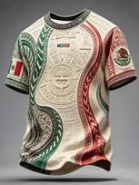 2026 Edition Mexican Football Training T-Shirt - 3D Digital Printing - Comfortable and Breathable - Family-Personalized Clothing XXS white