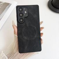 Madingas odinis silikoninis dėklas, skirtas Samsung Galaxy A52 A52S A53 A54 A55 A56, magnetinis belaidžio įkrovimo smūgiams atsparus dangtelis A55 dėklai Galaxy A52s 5G juoda