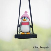 Swing Sled Pingvinas Automobilio pakabukas Džentelmenas Pingvinas Auto Galinio Vaizdo Veidrodis Apdaila Automobilio Vidaus Priedai Gyvūnų Lėlės Žaislai