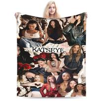 Katseye kpop k-pop girl Merch Blankets Ultra-Soft Coral Fleece Plush  Throw Blankets Cozy Bedding Throws 30x40in black