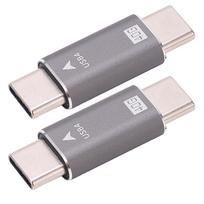 2Pcs USB C Male to Male Adapter 8K 40Gbps 100W Fast Charging Alloy Compact Mini USB C Adapter Connector for PCs