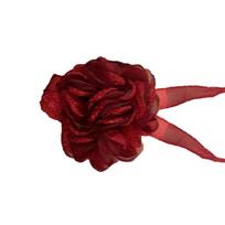 Mesh Flower Choker Necklace Handcrafted Blossom Tie Adjustable Simple Design Elegant Floral Collar Suitable for Party vyno raudonos spalvos