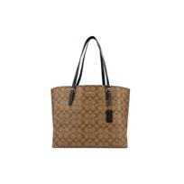 Coach Mollie Classic Monogram Zip Closure Canvas And Leather Tote Bag Women tote Khaki Black 1665-IMCBI Gift Box Sets (Basic Set+Black Box) brown