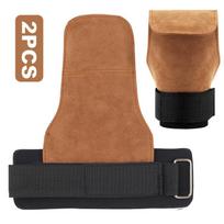 1Pair Cowhide Gym Grips Palm Guards Weightlifting Gloves for Workout Fitness Training Gymnastics Equipment