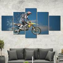 5 Panel Dirt Bike Racing Motocross Posters Canvas HD Print Paintings Decoration Modern Wall Art Home Decor Pictures Accessories 20X35 20X45 20X55CM gray