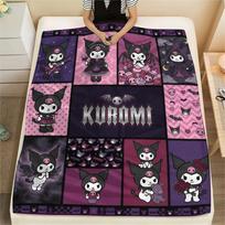 1 vnt. Kuromi rašto flanelinis pledas, aukštos kokybės, visų sezonų, namų dekoras, šiluma ir komfortas, puikiai tinka kalėdinėms dovanoms 80cm x 120cm black