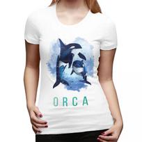 Orca Aquatic Sea Ocean Killer Whale TShirt for Women Round Neck Streetwear T Shirts Womens Tees Short Summer Clothes Tops S