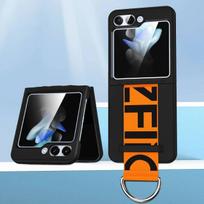 Phone Case for Samsung Galaxy Z Flip 7 FE 6 5 Flip6 Flip5 Flip4 Flip3 Ring Wrist Strap Plastic Fall Prevention Shockproof Cover Galaxy Z Flip5 juoda