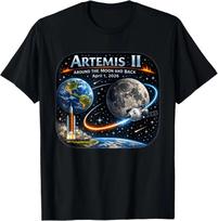 Artemis 2 Journey Around the Moon and Back 2026 T-Shirt 4XL