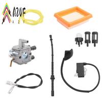 A20F-Carburetor For STIHL FS120 FS200 FS250 Ignition Coil Air Filter Fuel Hose Tune Up Kit Trimmer Brushcutter juoda