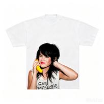 Katy Perry Banana Phone Portrait Graphic Tee Retro Pop Singer Fans Oversized Casual T-Shirt XL
