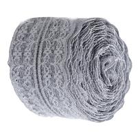 10m/Roll 4.5CM Width Lace Ribbon DIY Decorative Lacework for Wedding Birthday Christmas(grey)