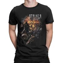 stalker chernobyl exclusion zone call of pripyat T-Shirts for Men Pure Cotton Round Neck lager XS black