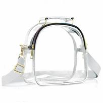Transparent Lipstick Handbag Waterproof Chest Bags Sling Bag Jelly Shoulder Bag  Gym White-no pocket gray